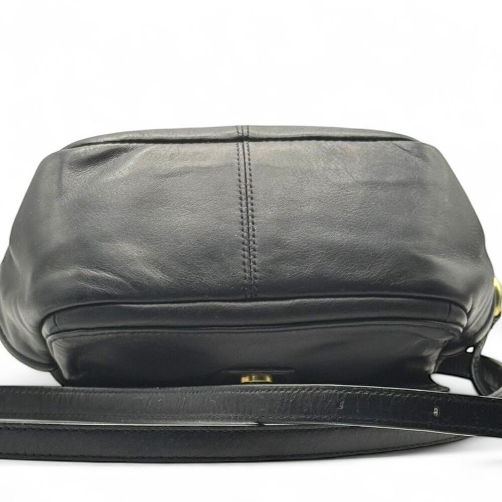 COACH F25150 Campbell Black Leather Crossbody Camera Bag Brass - Picture 6 of 12